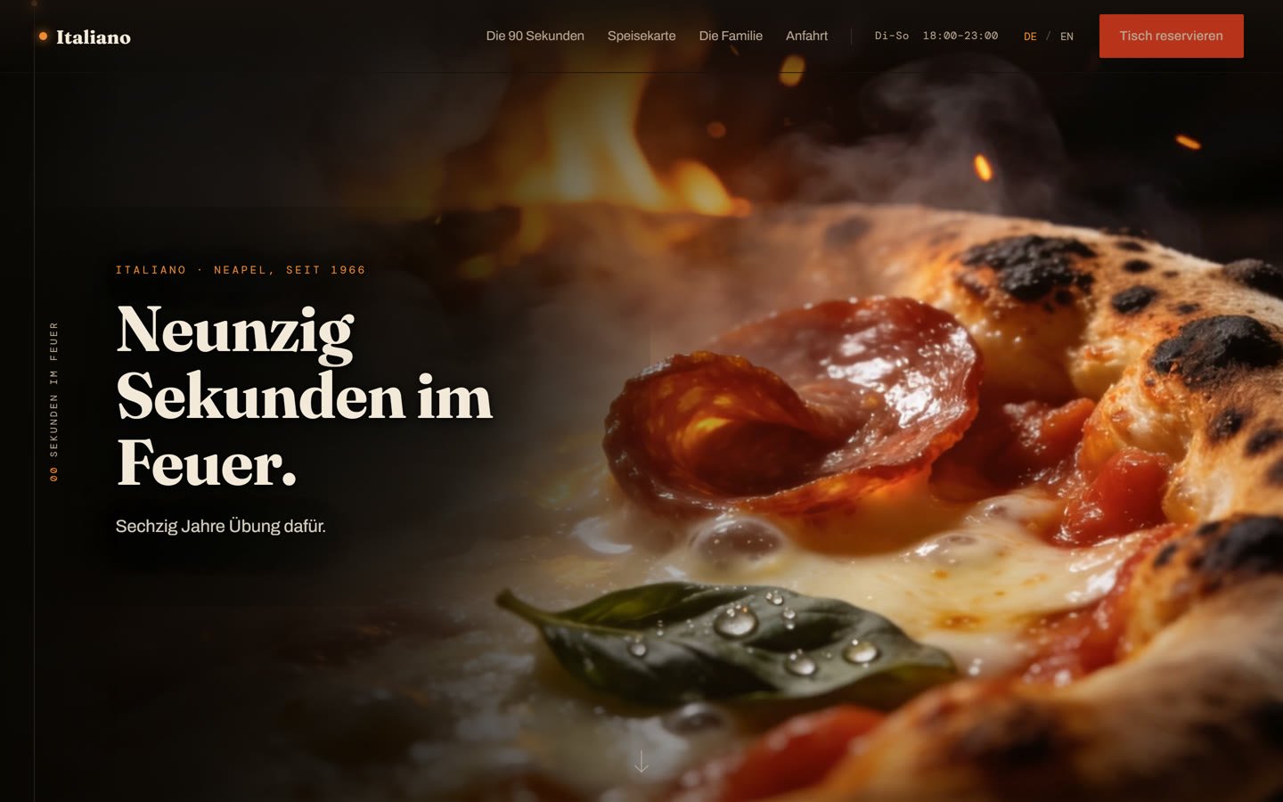 Startseite von Italiano, einer neapolitanischen Pizzeria